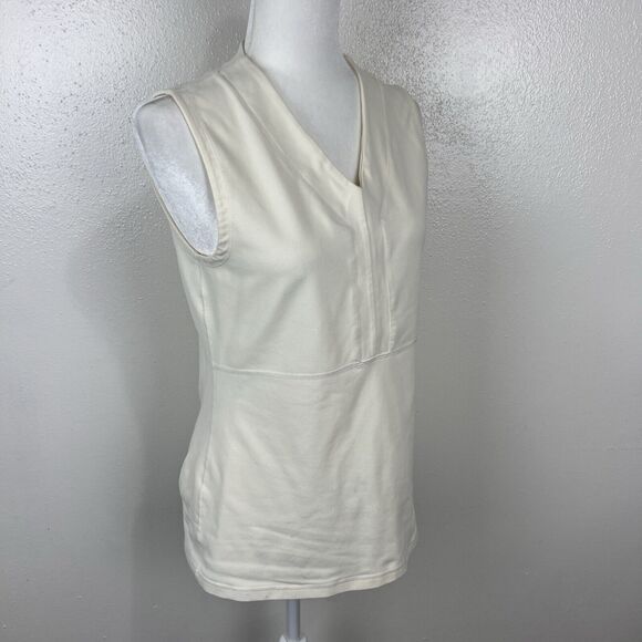 Lululemon Tank Top Women Large Cream V-Neck Wide Strap Activewear Athletic - Picture 3 of 11